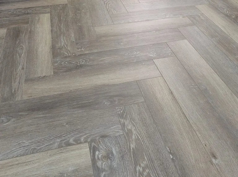 Aspen Grey 5.0mm Herringbone Waterproof Click Vinyl