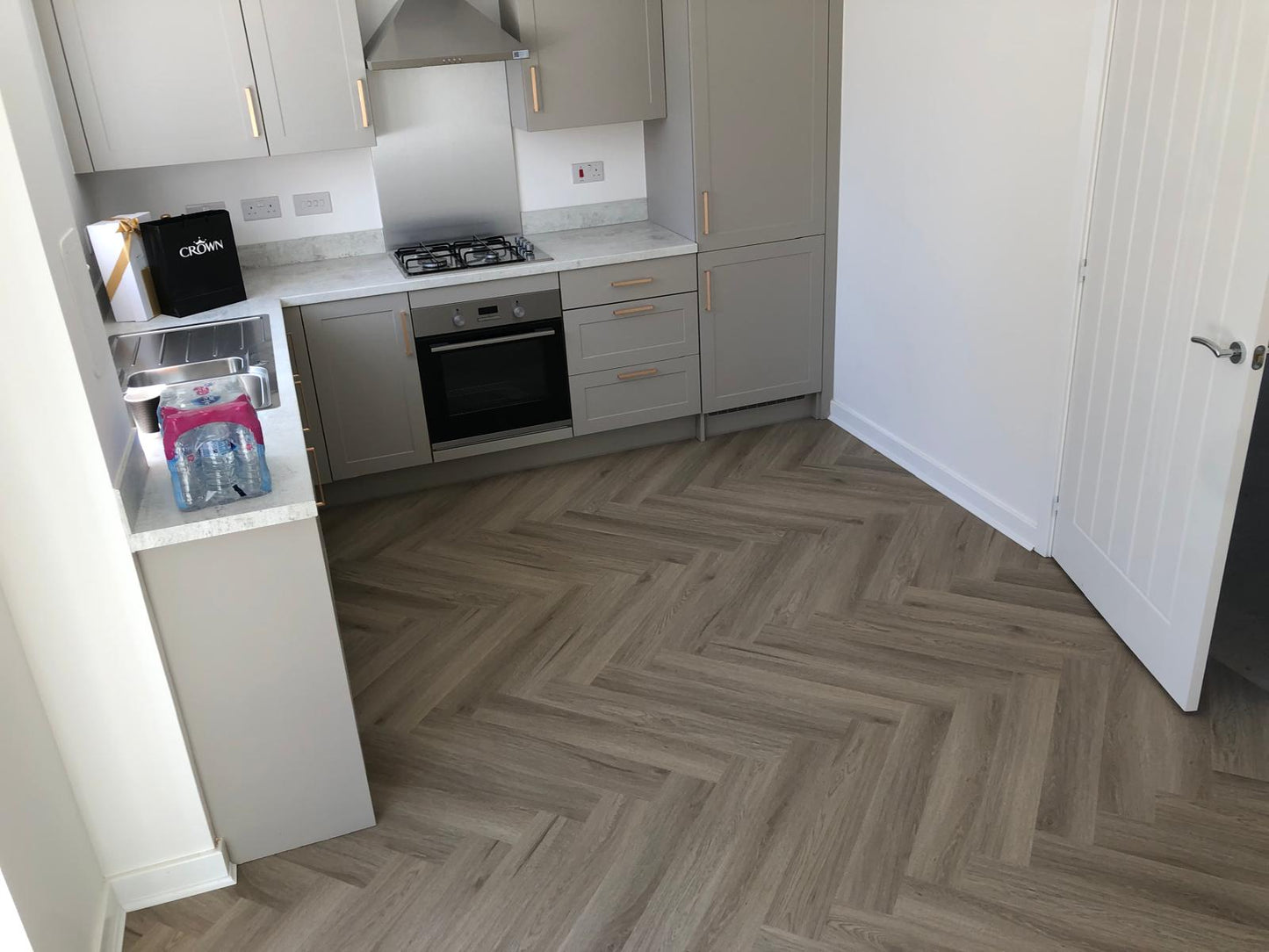 Smoked Oak 5.5mm Herringbone Waterproof Click Vinyl