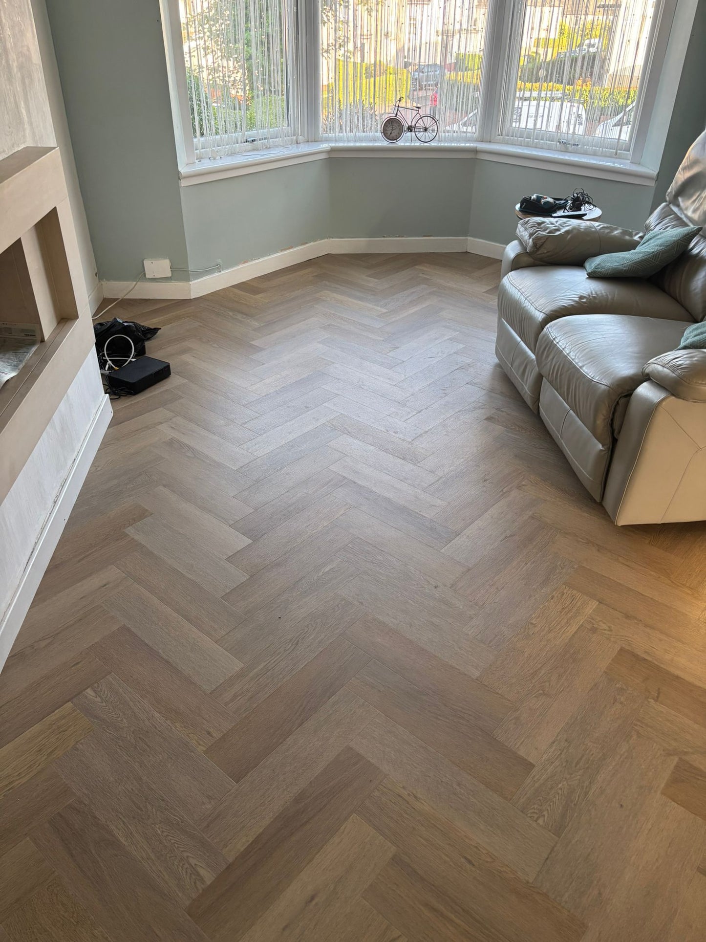 Invictus Brushed Oak Herringbone Glue Down Waterproof Flooring