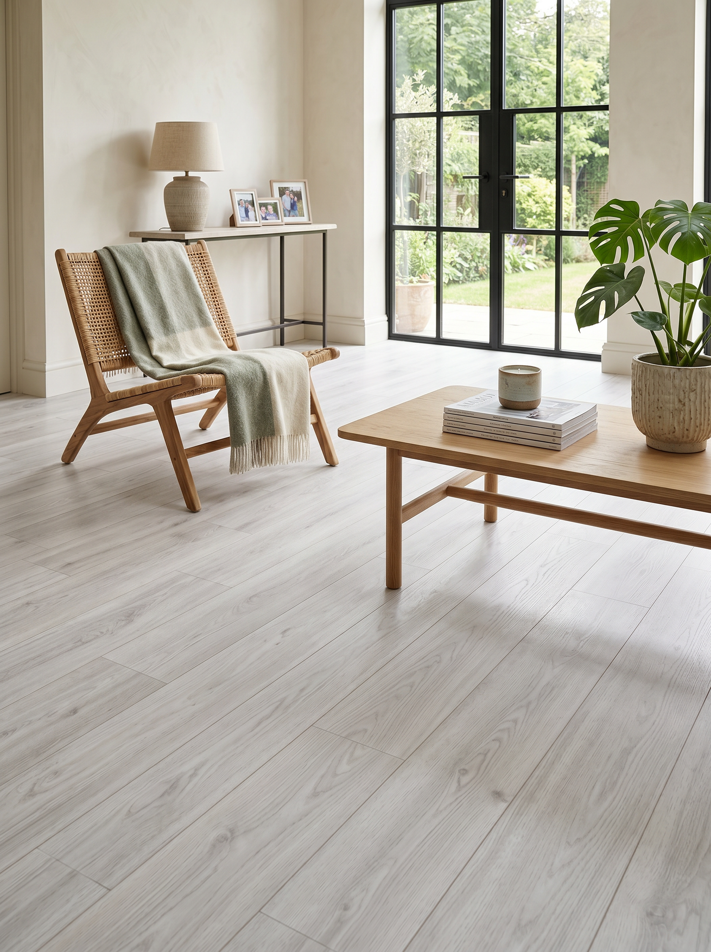 Whitewashed Oak 8mm Straight Plank Laminate
