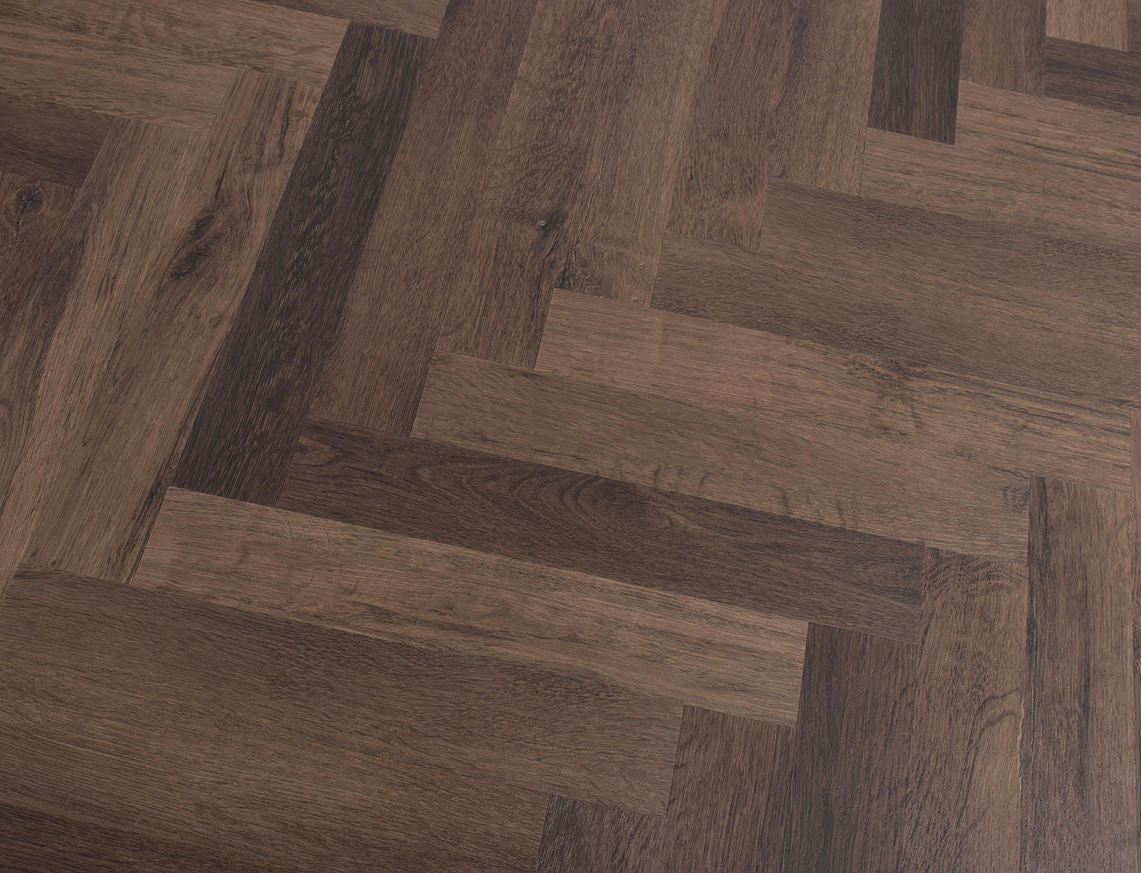 Double Espresso 2.5mm Herringbone Glue Down LVT