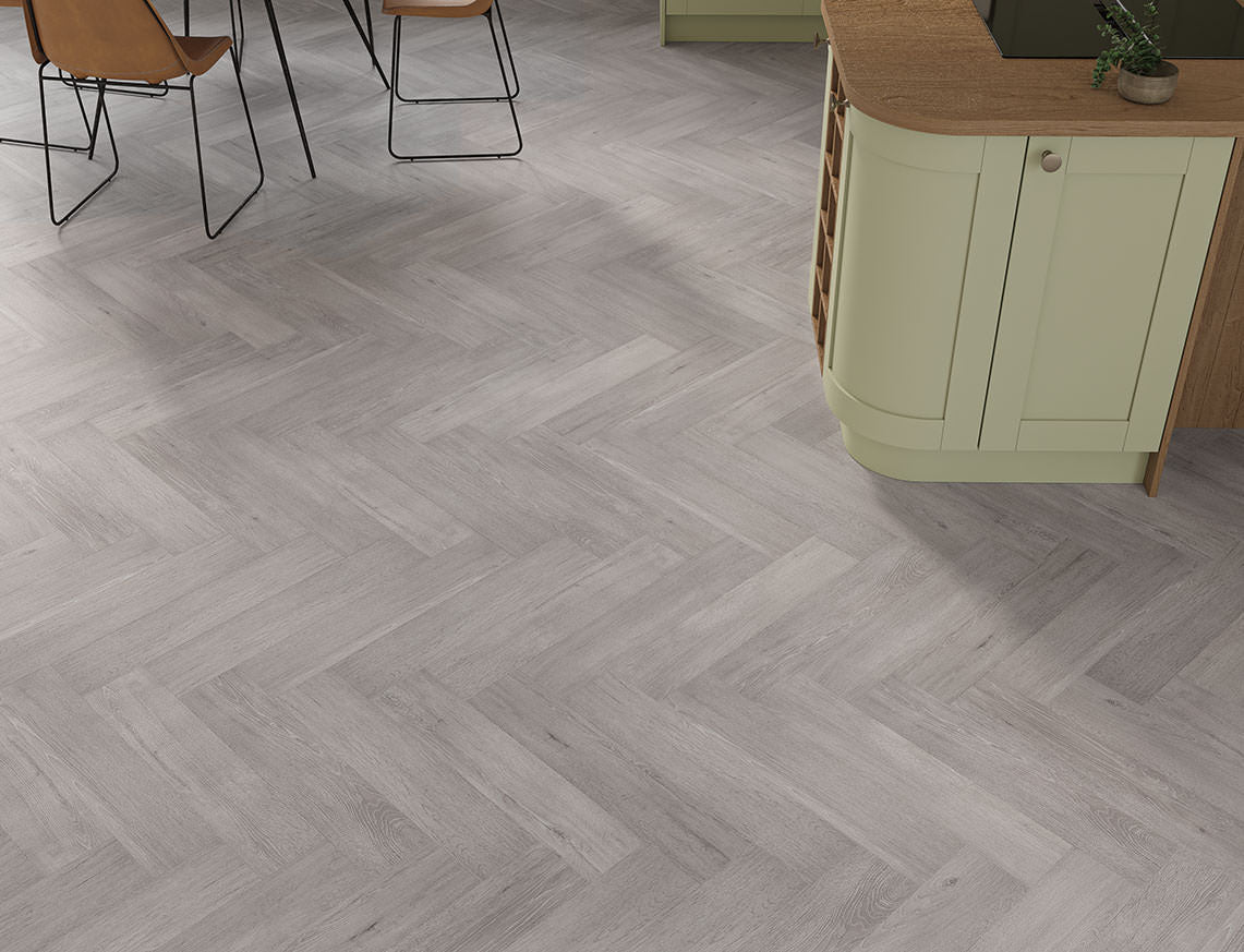 Harbour Light Oak 5mm Unilin Herringbone Waterproof Click Vinyl
