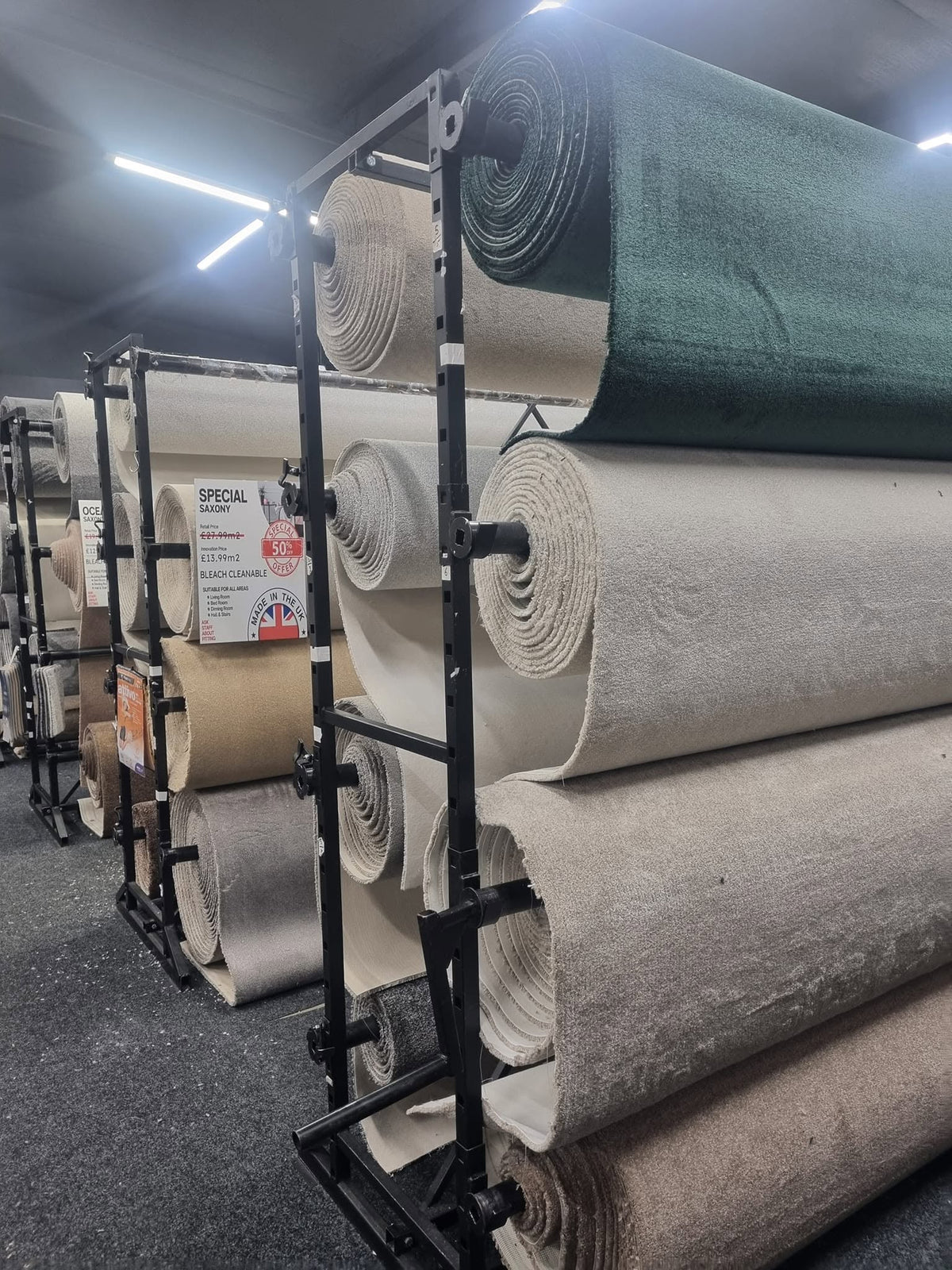 Carpet rolls in stock at our Clydebank showroom