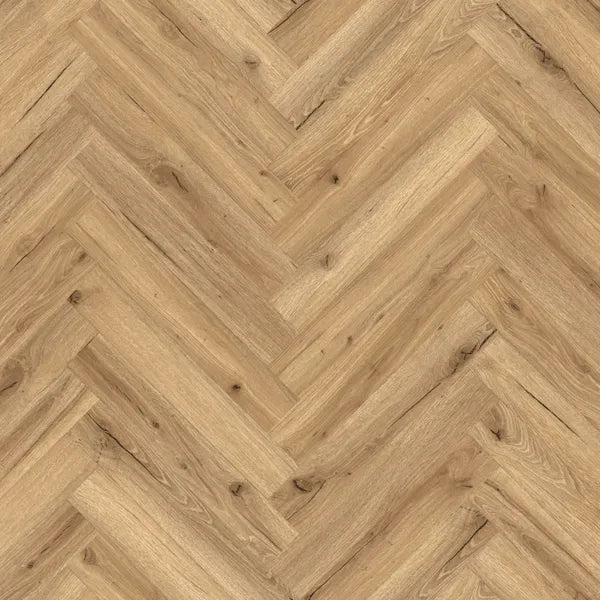 Hazelnut Oak Click 30 Herringbone Waterproof Vinyl