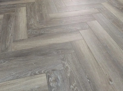 Aspen Grey 5.0mm Herringbone Waterproof Click Vinyl