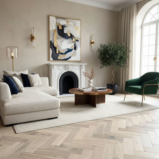 Chêne Invisible Oak Herringbone Engineered Wood