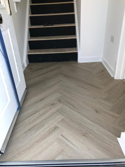 Smoked Oak 5.5mm Herringbone Waterproof Click Vinyl