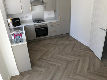 Smoked Oak 5.5mm Herringbone Waterproof Click Vinyl