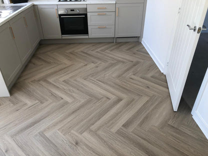 Smoked Oak 5.5mm Herringbone Waterproof Click Vinyl