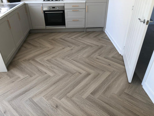 Smoked Oak 5.5mm Herringbone Waterproof Click Vinyl