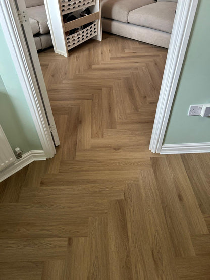 Chestnut 5.5mm Herringbone Waterproof Click Vinyl