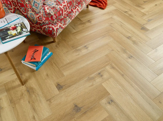 Driftwood Beige 5.0mm Herringbone Waterproof Click Vinyl