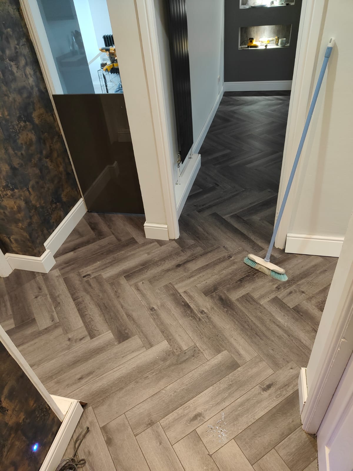 Smokewash Grey Timber 5.0mm Herringbone Waterproof Click Vinyl