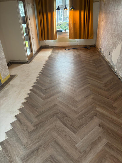 Invictus Farmhouse Oak Herringbone Glue Down Waterproof Flooring