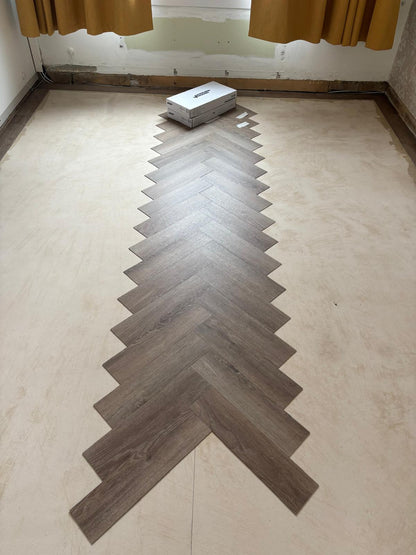 Invictus Farmhouse Oak Herringbone Glue Down Waterproof Flooring