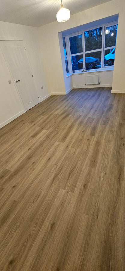 Smoked Oak Straight Plank Waterproof Click Vinyl