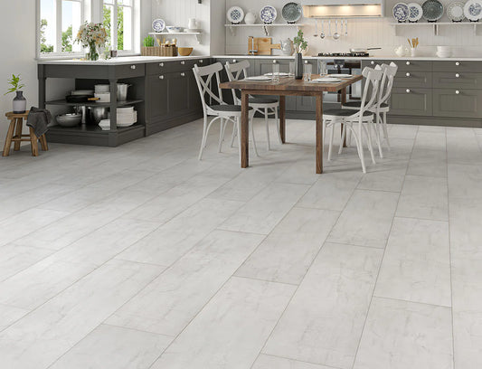 Light Grey Stone 10mm Tile Effect Waterproof Laminate