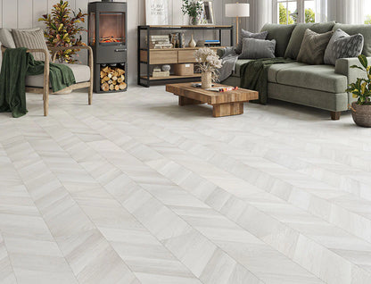 White Oak 8mm Chevron Straight Laminate