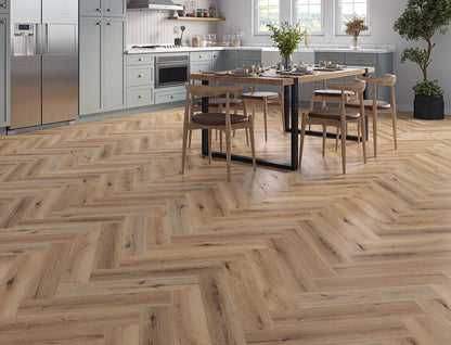Amberwood Oak 5mm Unilin Herringbone Waterproof Click Vinyl