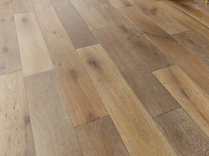 Brushed, Oiled & Hard Waxed 14/3 x 125mm Smoked Oak Straight Engineered