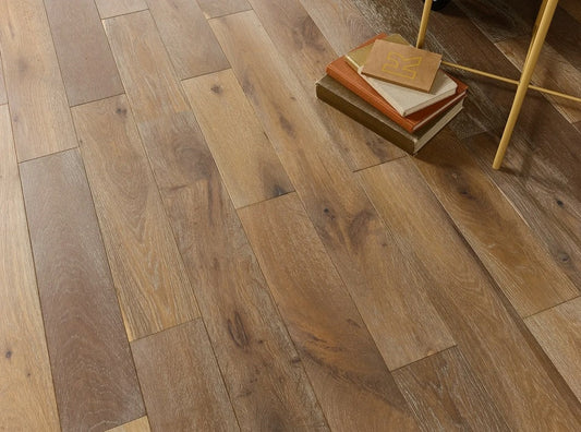 Brushed, Oiled & Hard Waxed 14/3 x 125mm Smoked Oak Straight Engineered