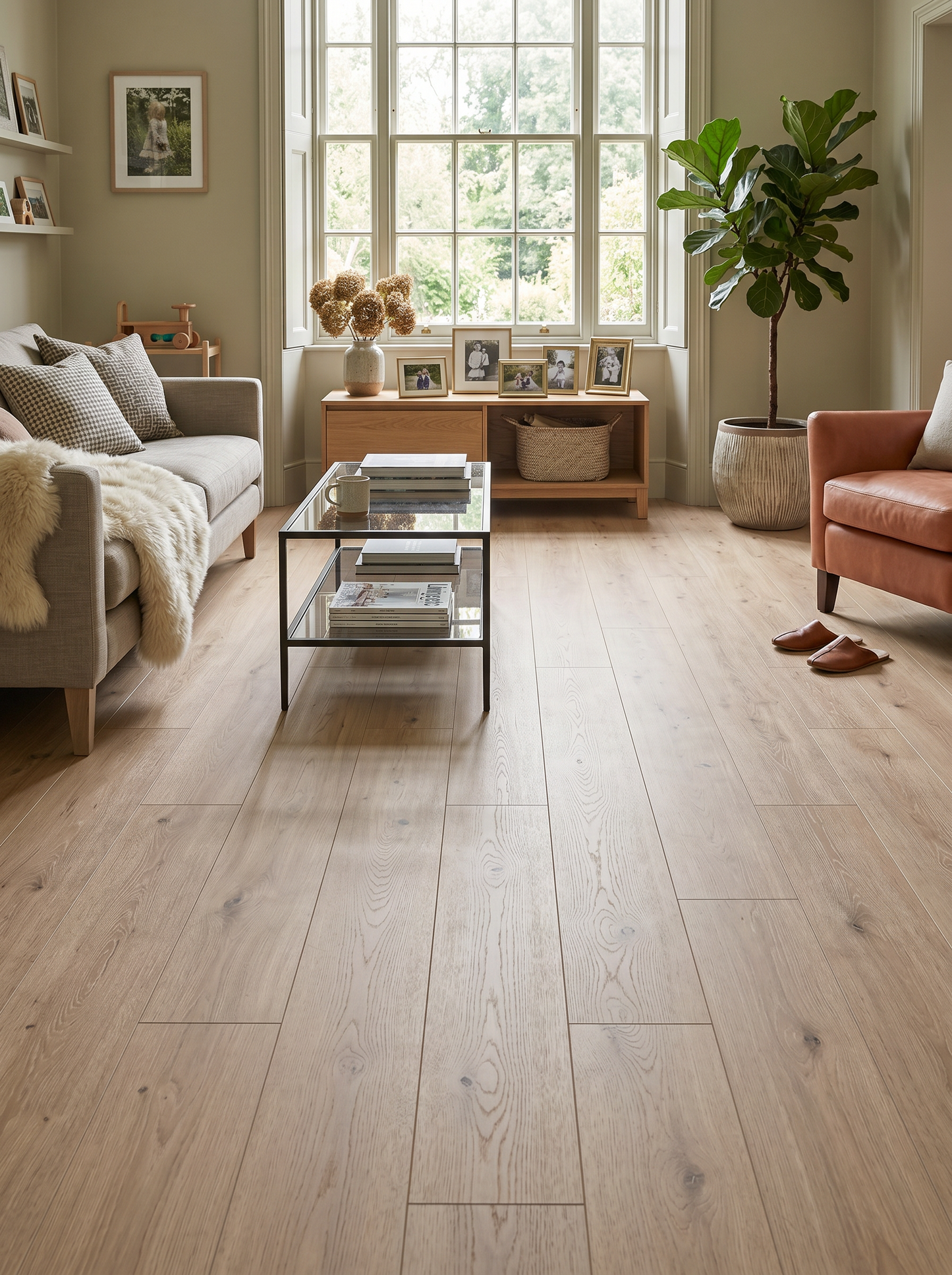 Limed Oak 8mm Straight Plank Laminate