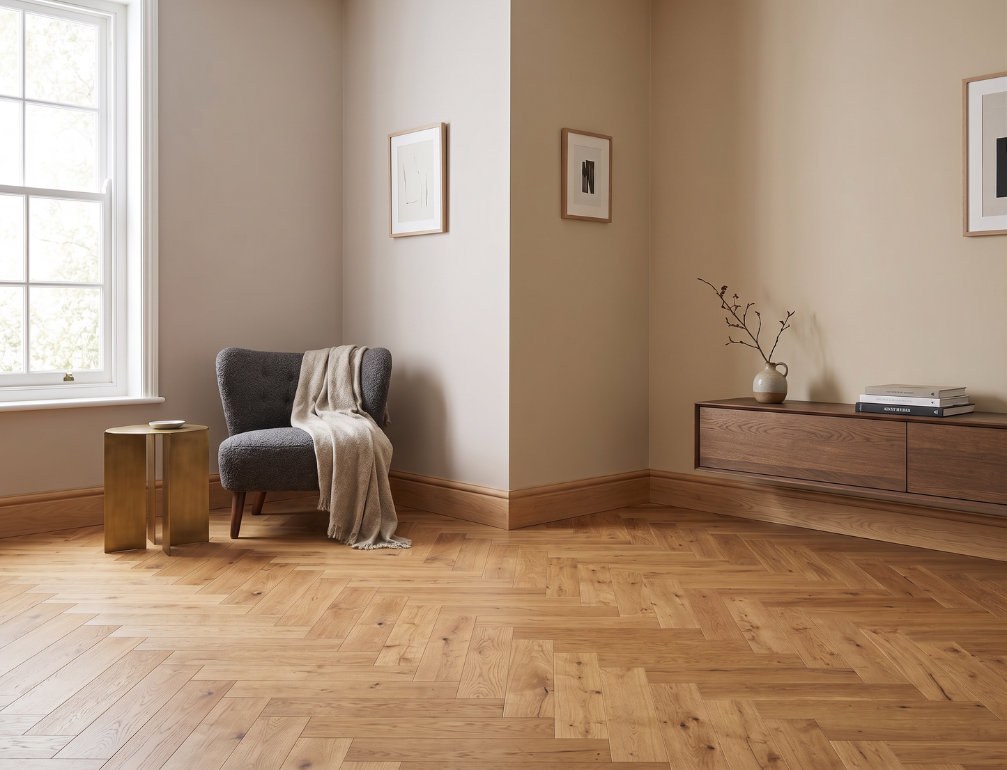 Verona Golden Oak Herringbone Engineered Wood