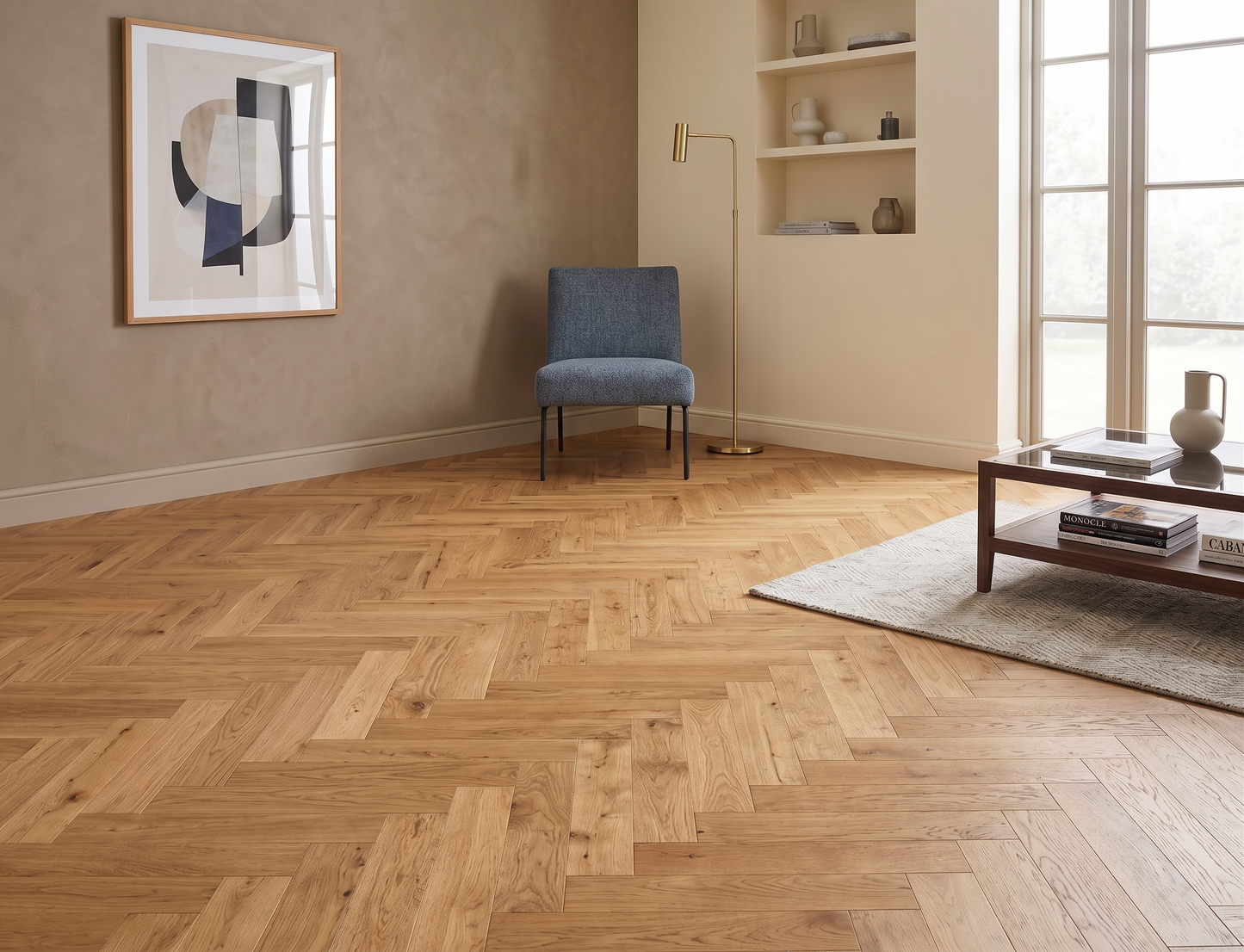 Verona Golden Oak Herringbone Engineered Wood