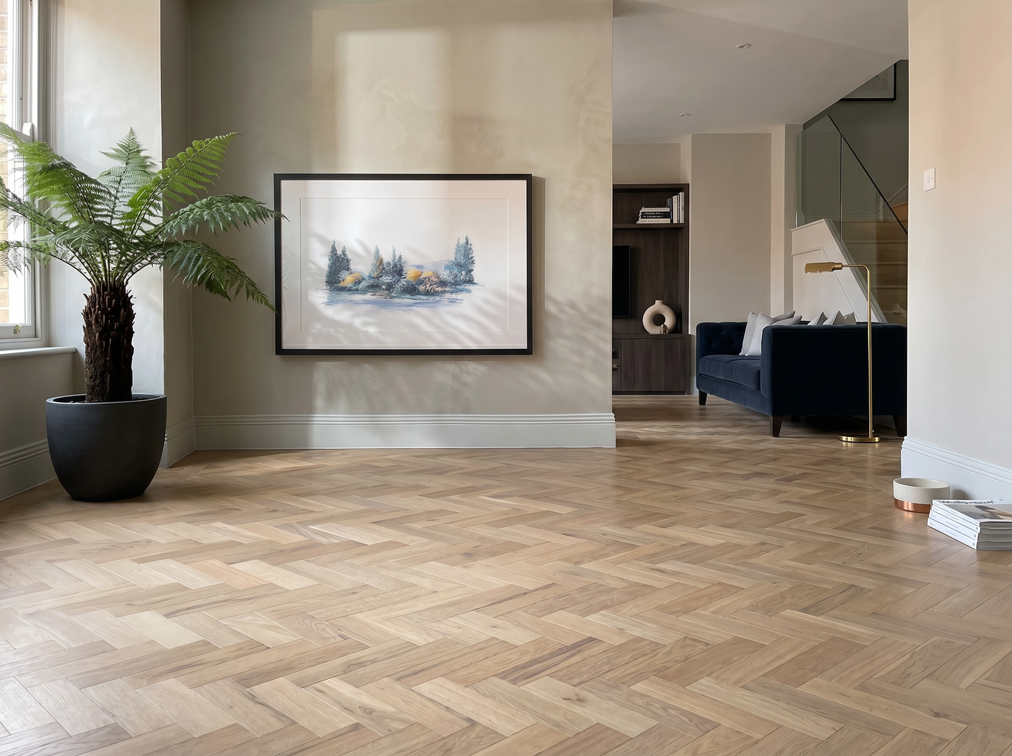 champagne Oak Herringbone Engineered Wood