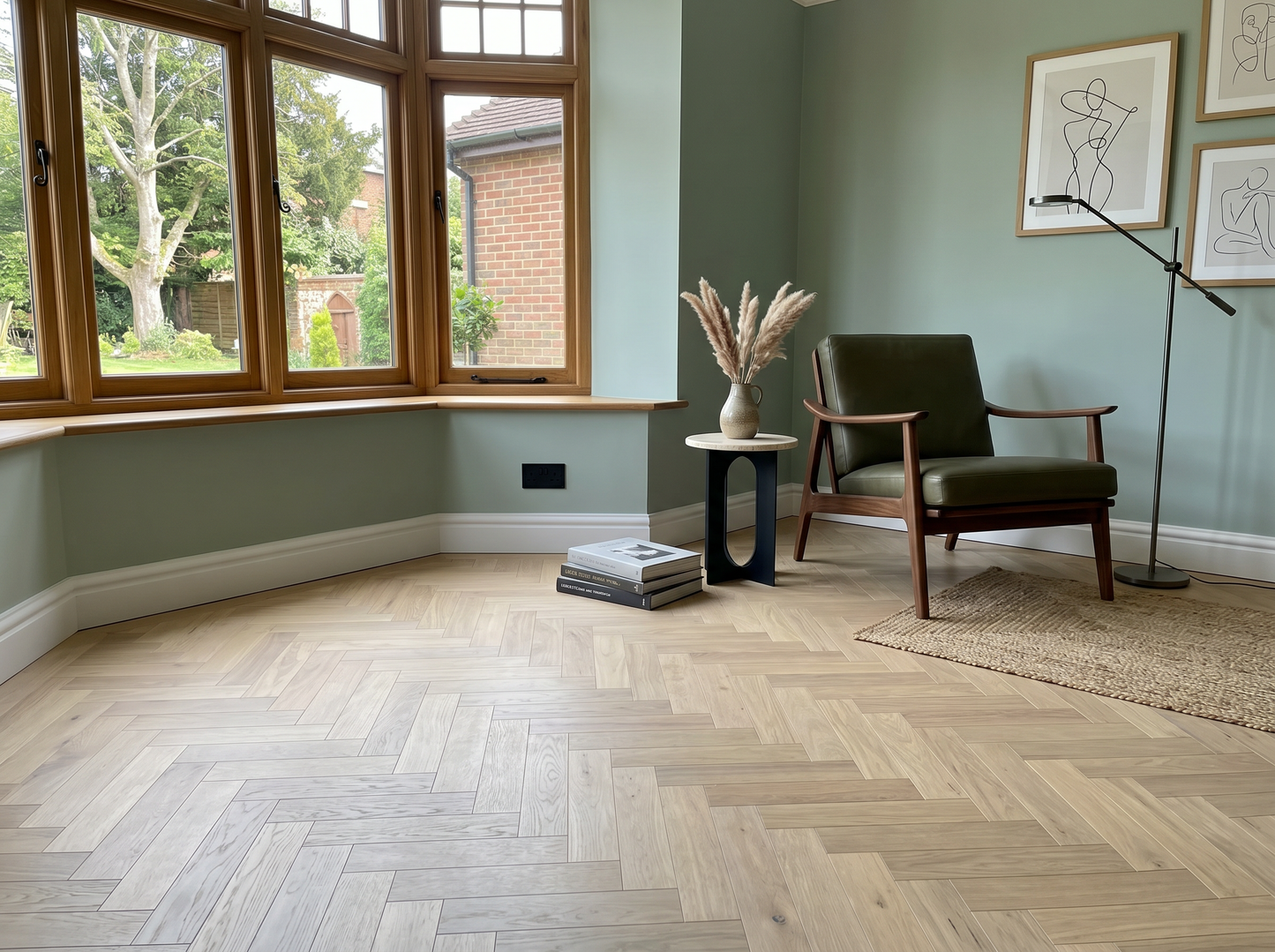 Chêne Invisible Oak Herringbone Engineered Wood