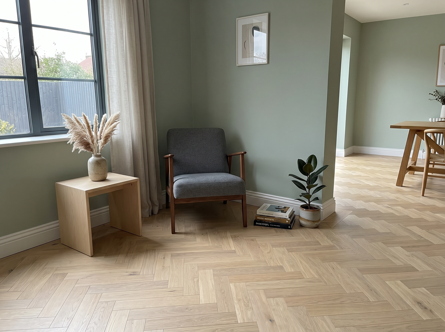 Chêne Invisible Oak Herringbone Engineered Wood