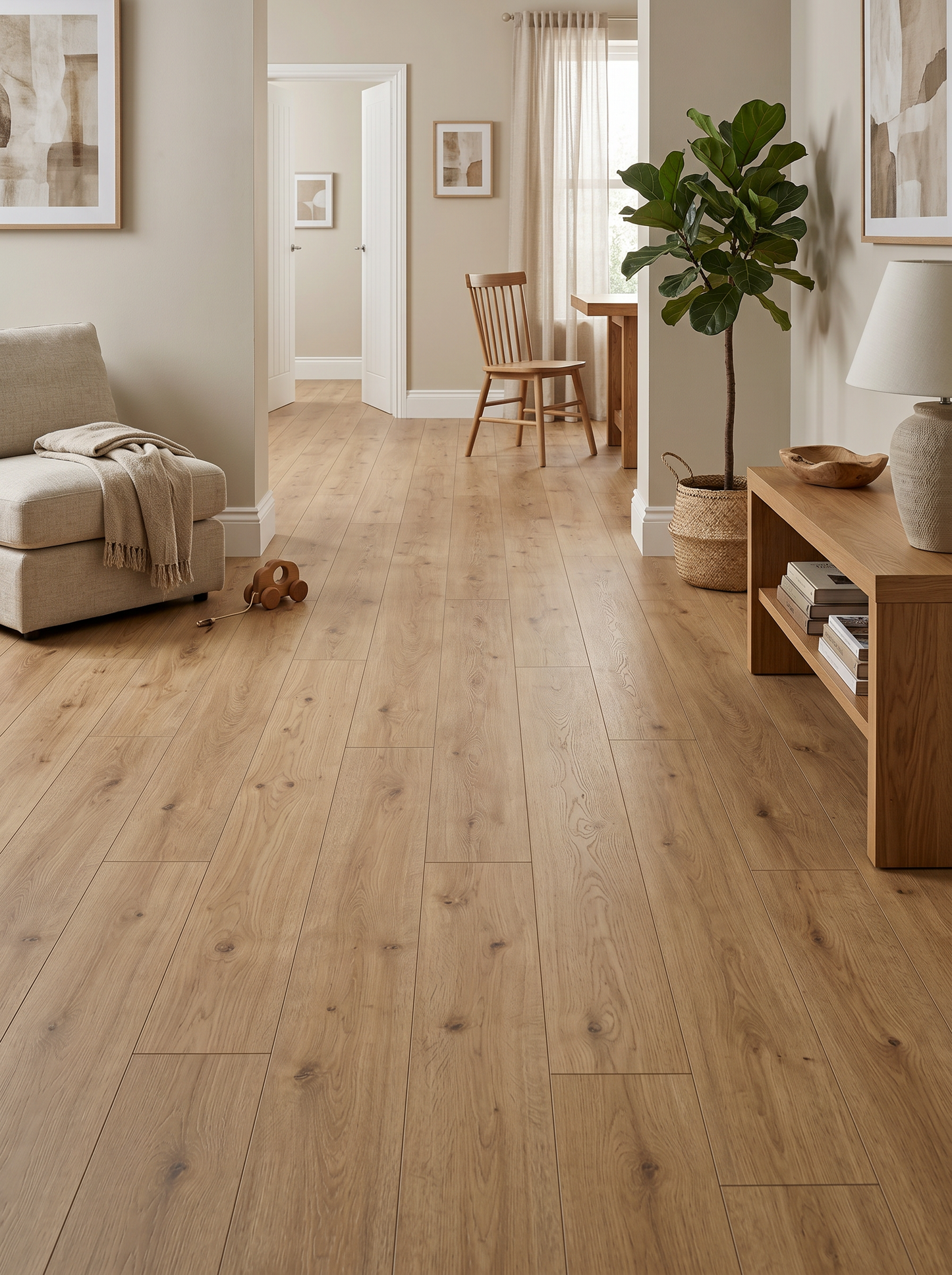 Natural Oak 8mm Straight Plank Laminate
