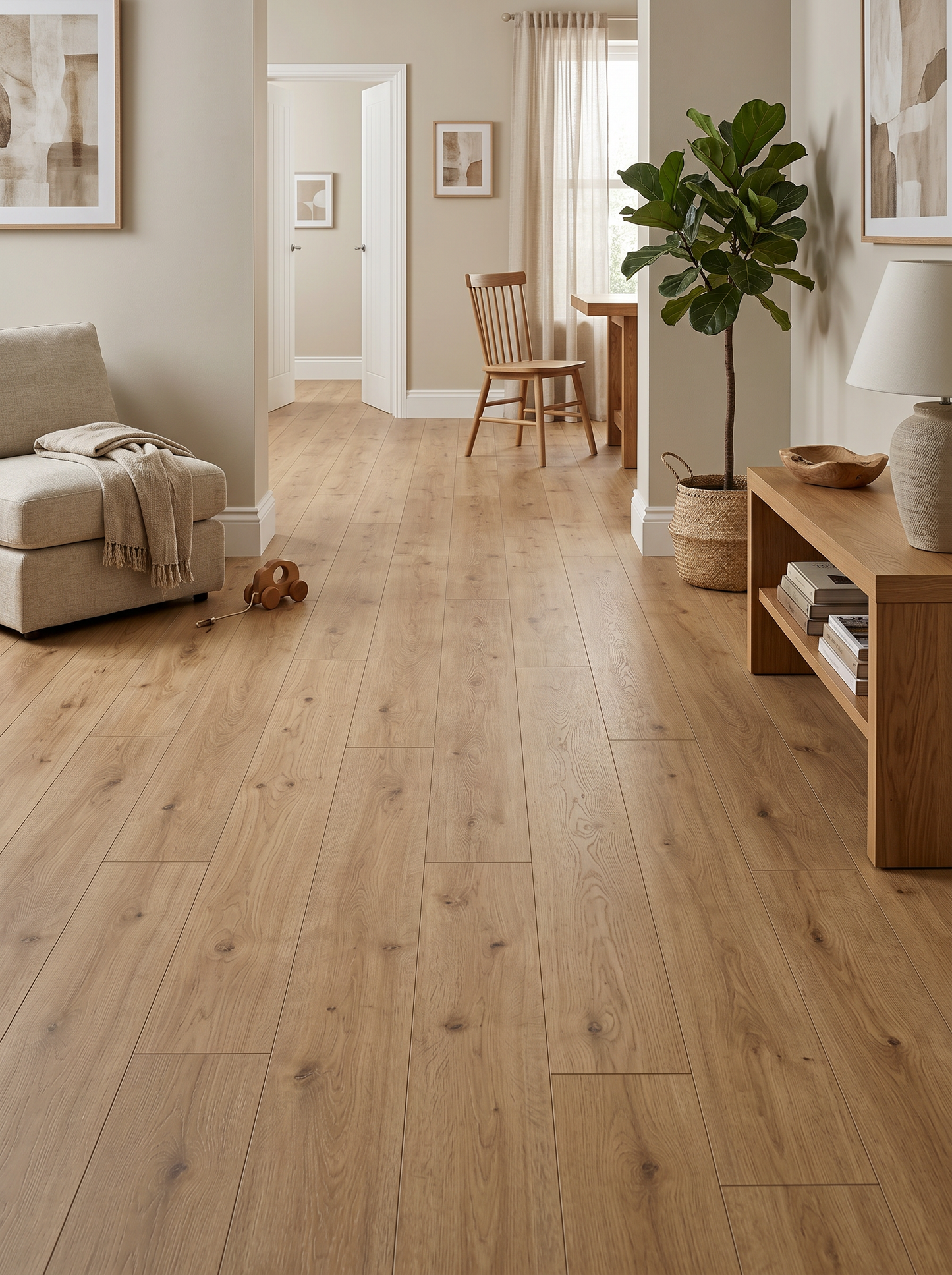 Natural Oak 8mm Straight Plank Laminate