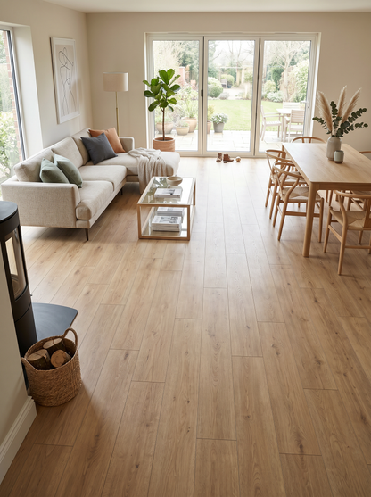 Natural Oak 8mm Straight Plank Laminate