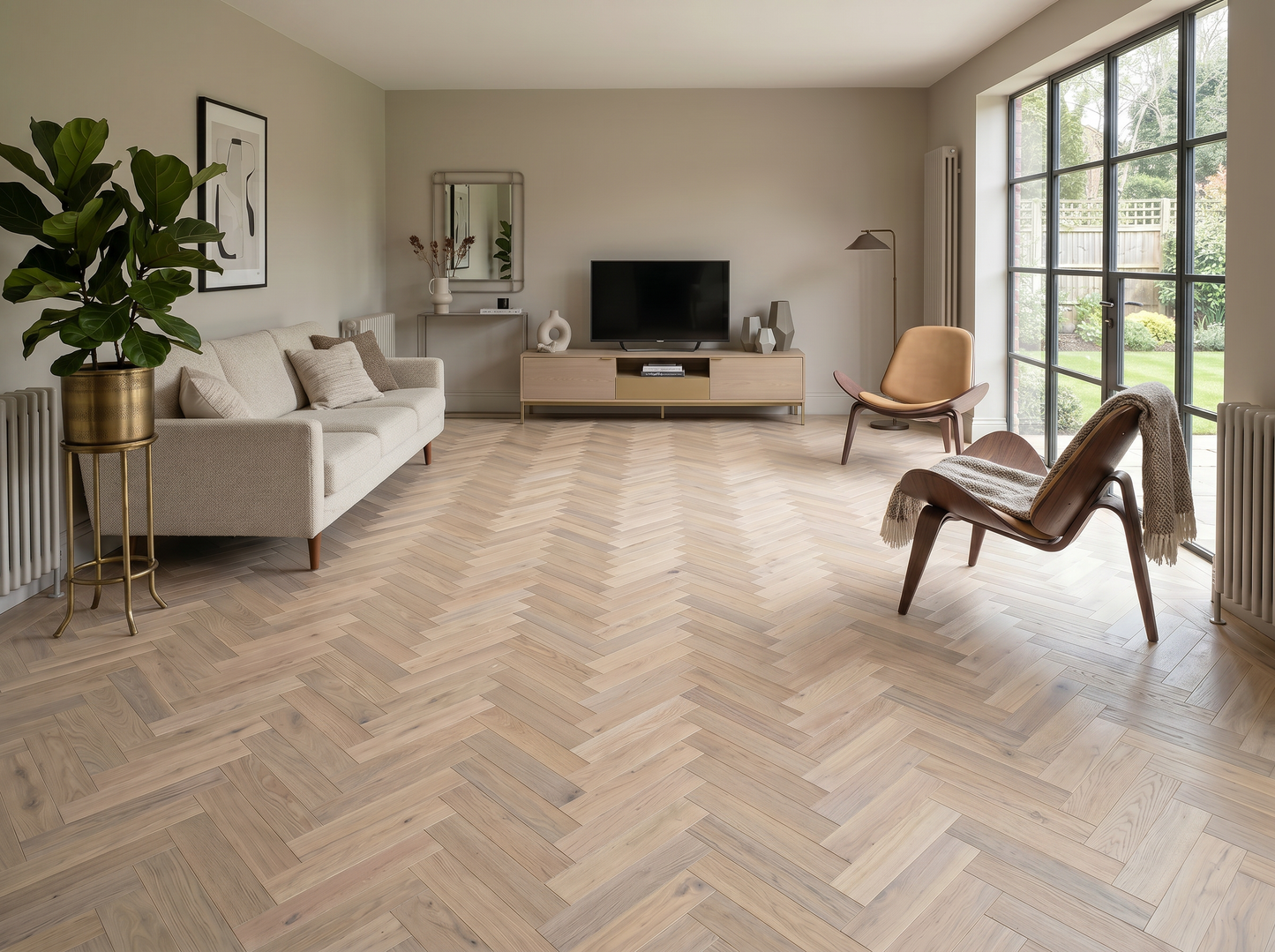 Pearl Oak Herringbone Engineered Wood