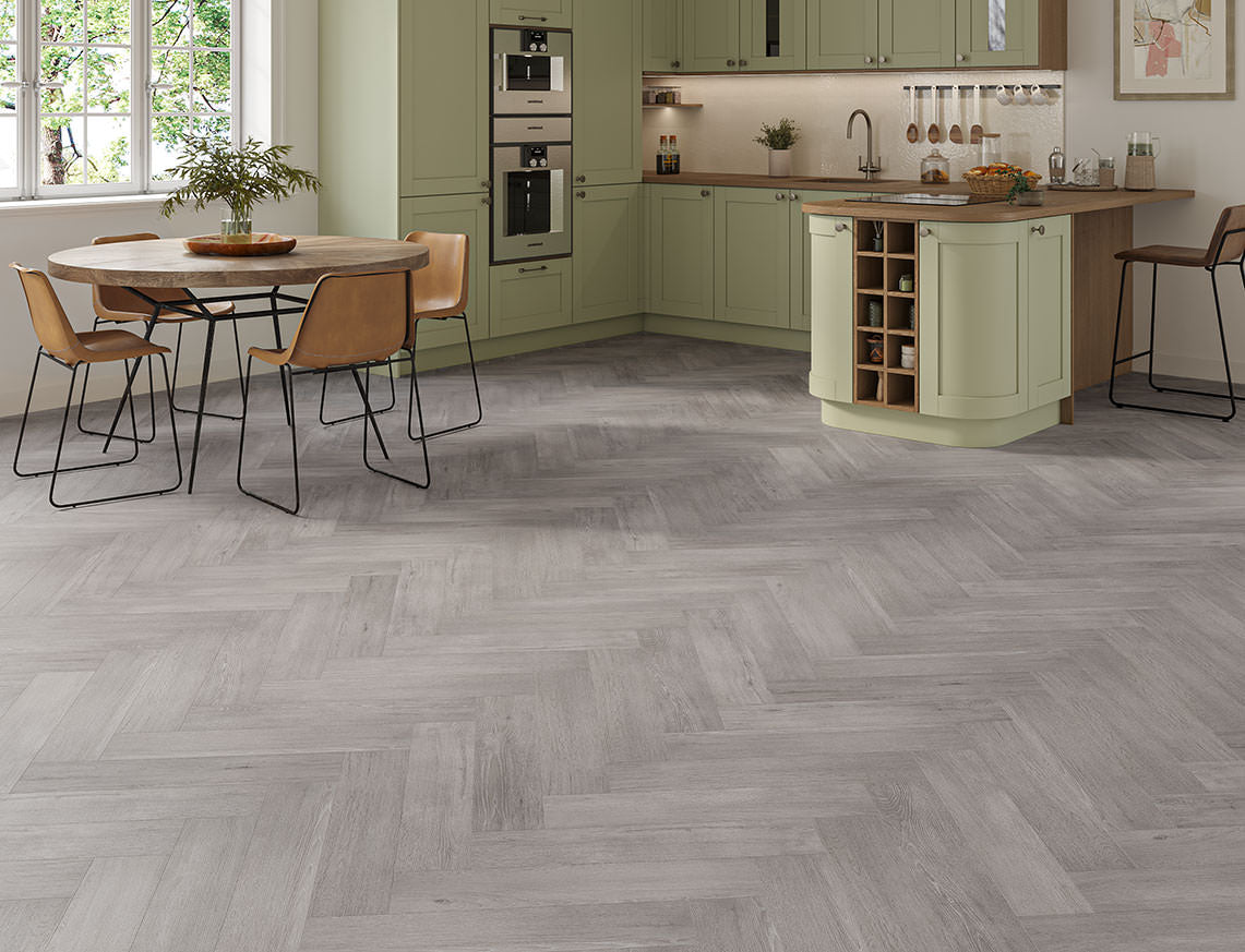 Harbour Light Oak 5mm Unilin Herringbone Waterproof Click Vinyl