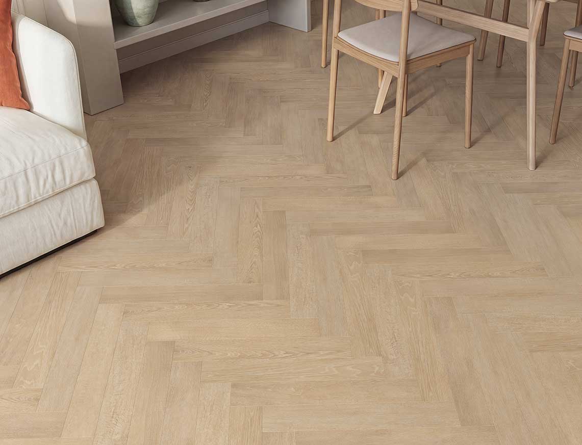 Spring Clean 2.5mm Herringbone Glue Down LVT