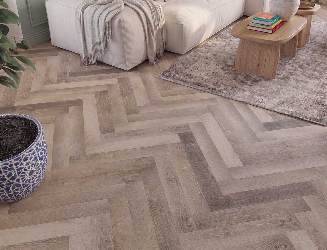 Overnight Oats 2.5mm Herringbone Glue Down LVT