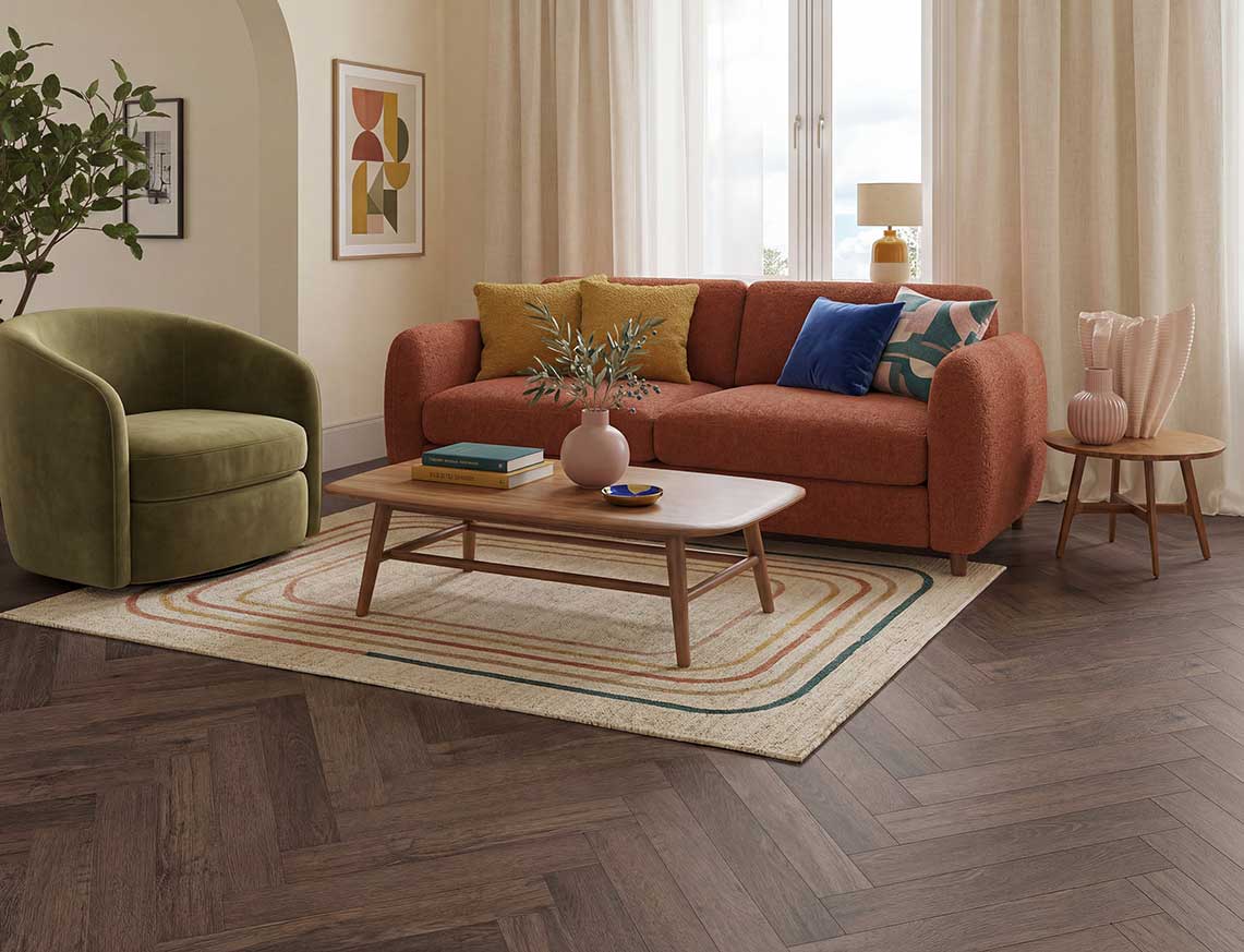 Double Espresso 2.5mm Herringbone Glue Down LVT