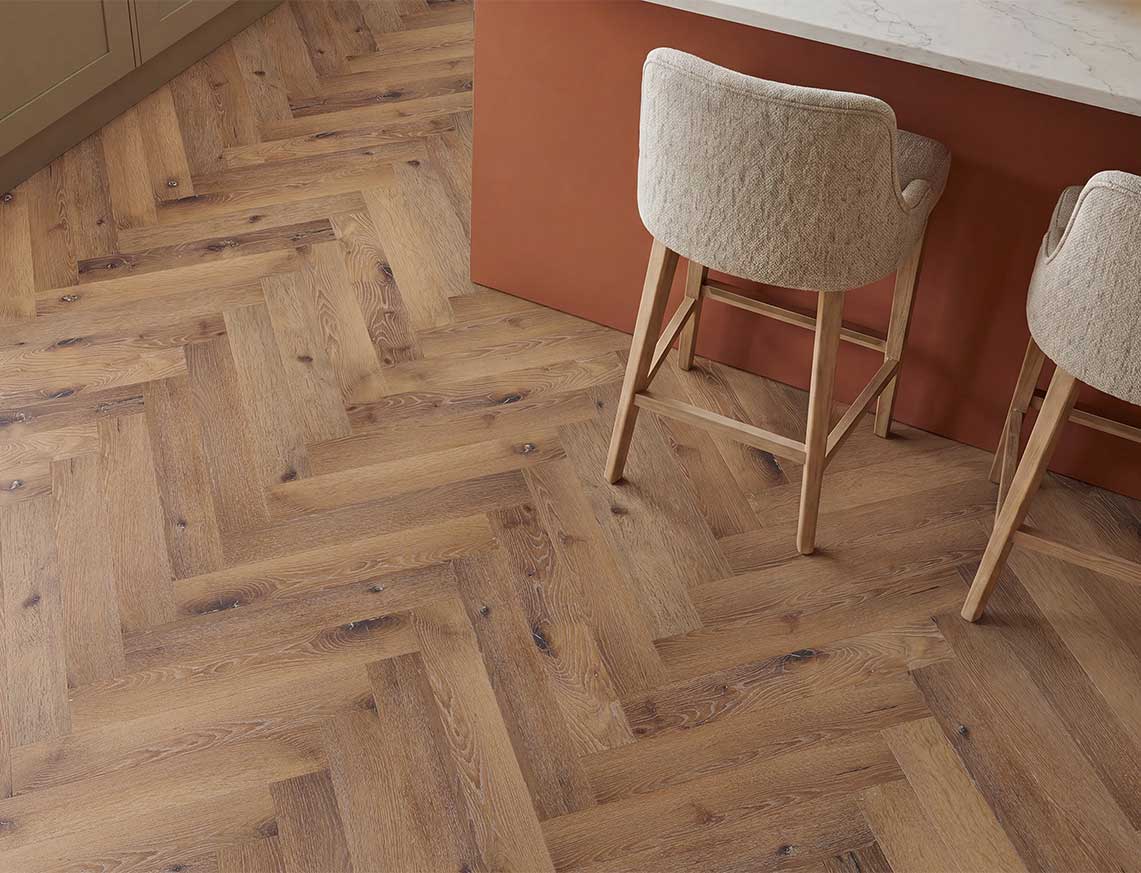 Maple Morning 2.5mm Herringbone Glue Down LVT