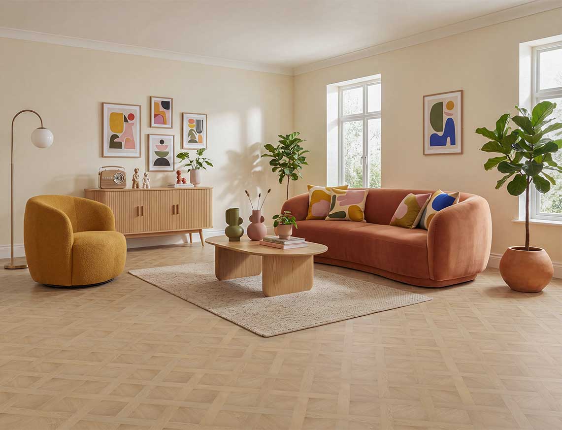 Crowd Pleaser 2.5mm Basket Weave Glue Down LVT