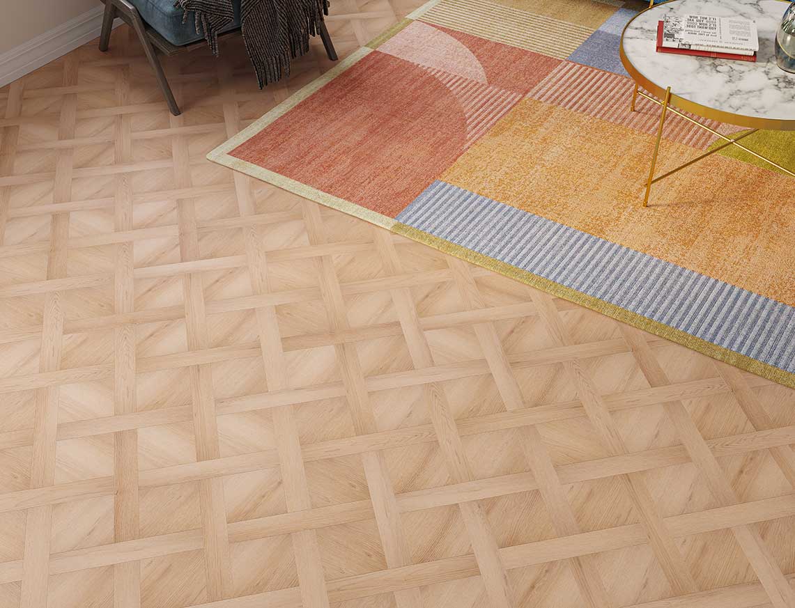 Warm Welcome 2.5mm Basket Weave Glue Down LVT