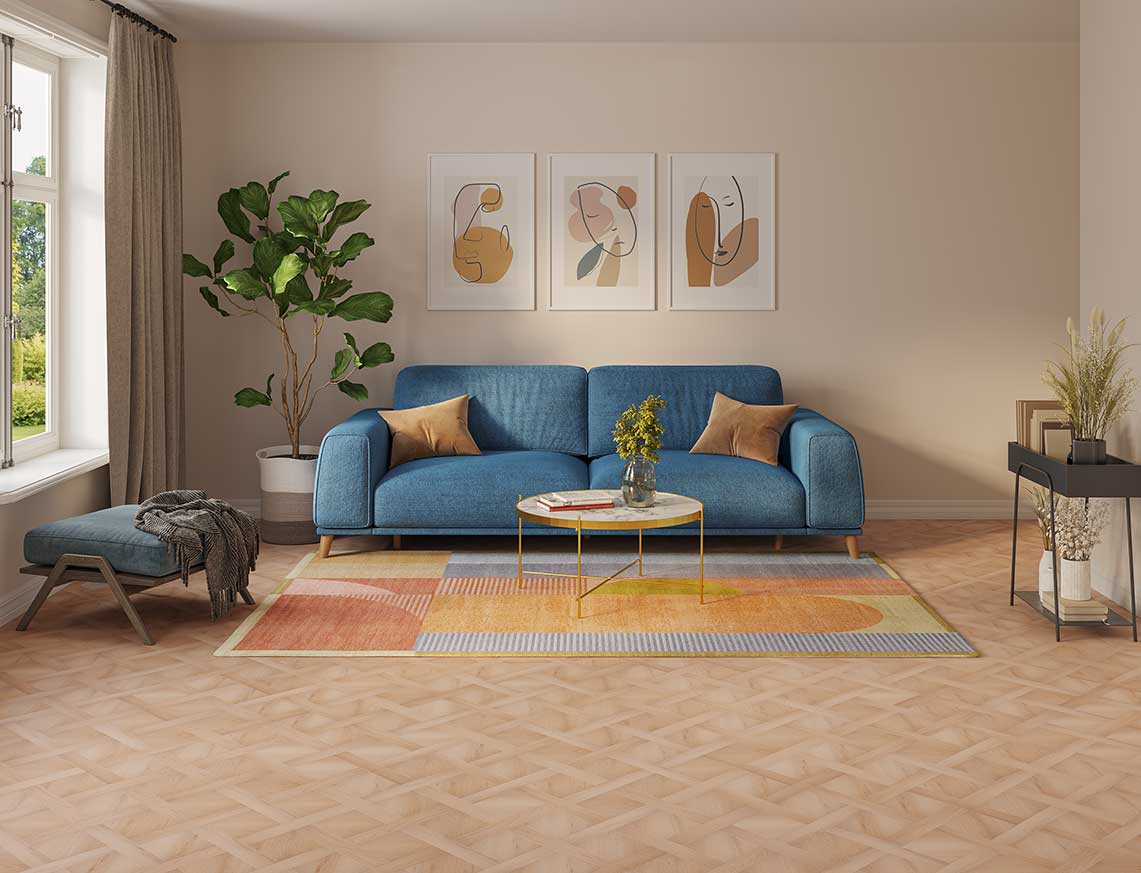 Warm Welcome 2.5mm Basket Weave Glue Down LVT