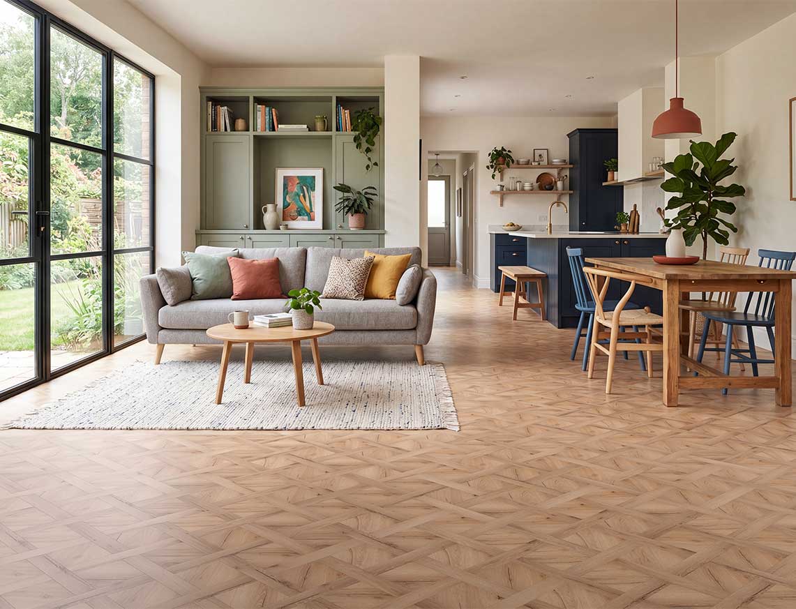 Golden Hour 2.5mm Basket Weave Glue Down LVT