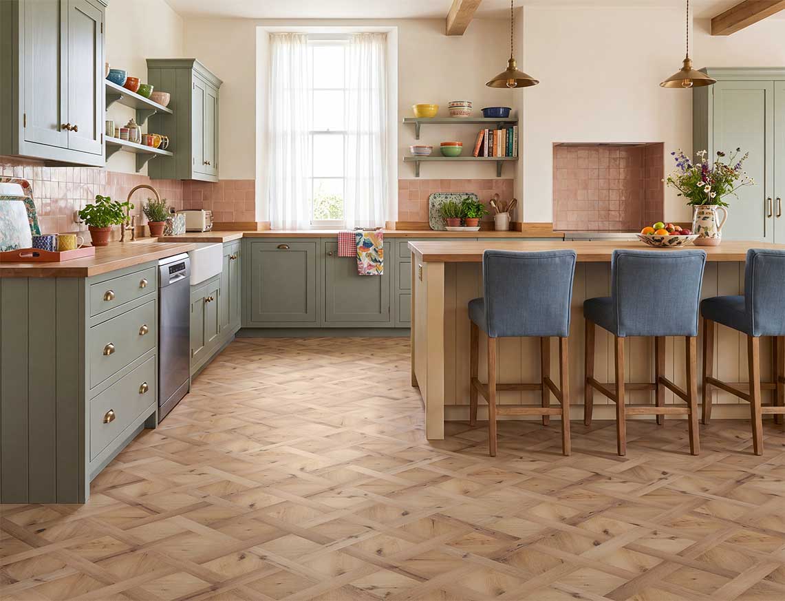Nutmeg Haze 2.5mm Basket Weave Glue Down LVT