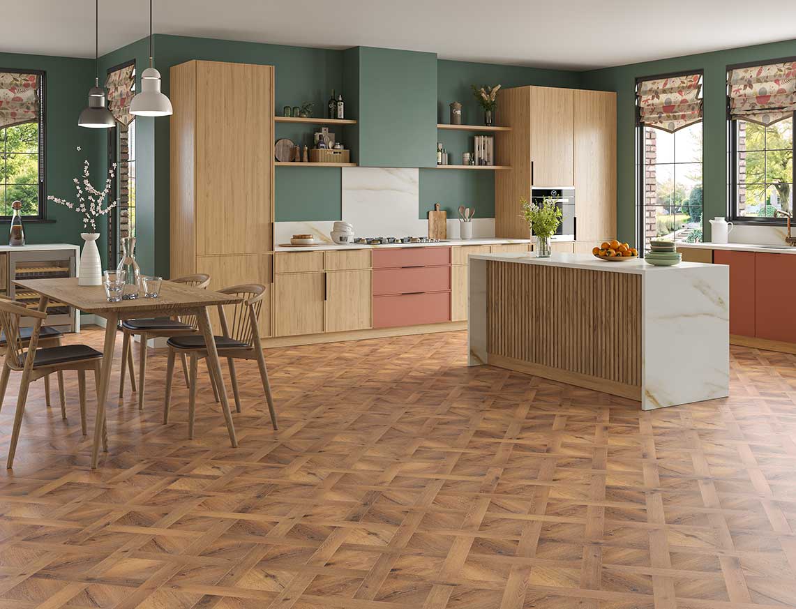 Ginger Shot 2.5mm Basket Weave Glue Down LVT
