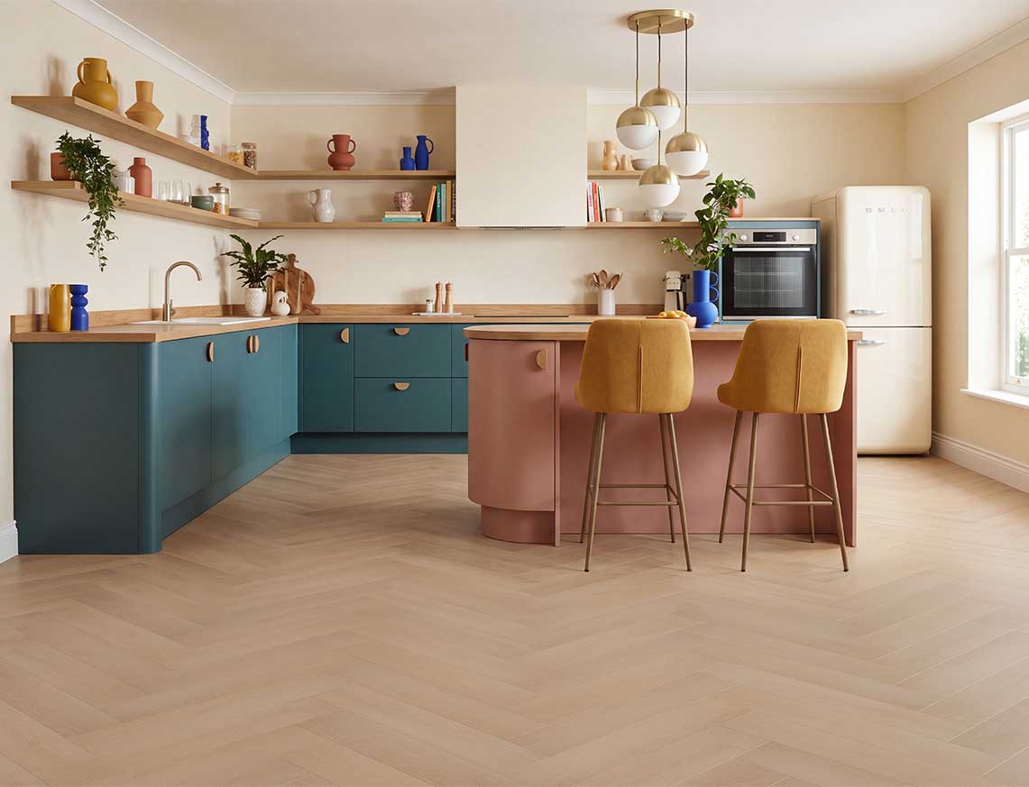 Afterglow 3mm Herringbone Glue Down LVT