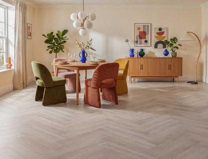 Winter Glow 3mm Herringbone Glue Down LVT