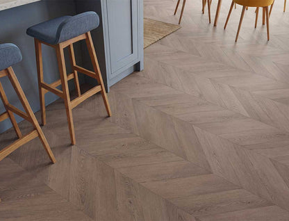 Hot Cocoa 3mm Chevron Glue Down LVT