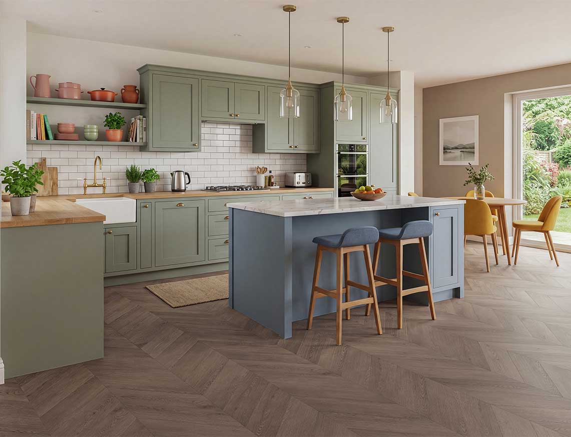 Hot Cocoa 3mm Chevron Glue Down LVT